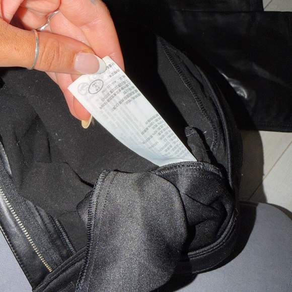 Abercrombie & Fitch Black Wide-Leg Pants with Front Tie Detail - Picture 2 of 3